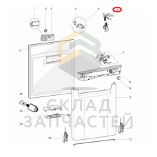 ЖГУТ ПРОВОДОВ (МОДУЛЬ - ДИСПЕНСЕР+ЗАМОК), оригинал Indesit C00278061