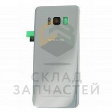 Задняя крышка АКБ в сборе с защитным стеклом камеры (Silver), оригинал Samsung GH82-13981B